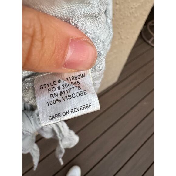 Love Stitch Bale Blue Tie Front Flowy Blouse - Picture 6 of 8